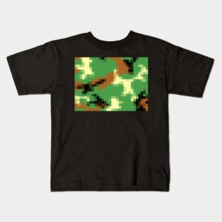 Pixelated Army Camouflage Design Kids T-Shirt